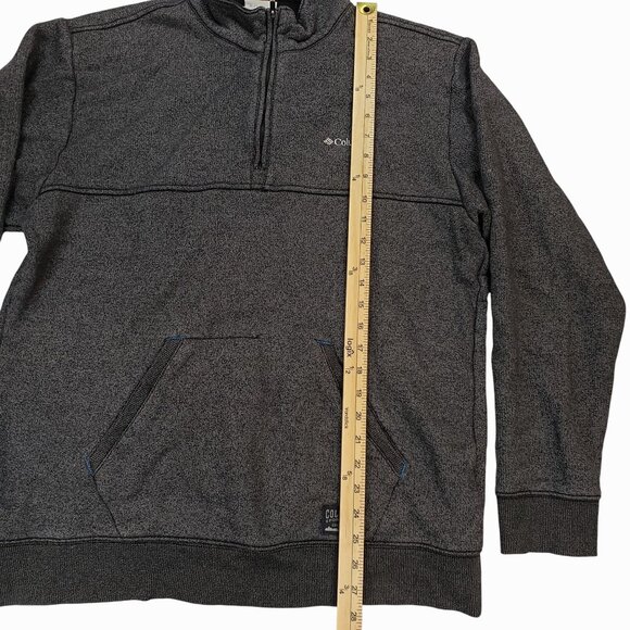 Columbia Mens Heathered Gray 1/4 Zip Pullover Sweatshirt With Kangaroo Pocket L - Picture 8 of 11